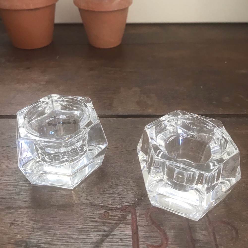 Two lead crystal taper candle holders. - Picture 1 of 1